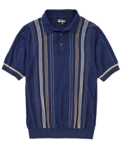 Westport Black Big & Tall Short Sleeve Cortina Retro Polo