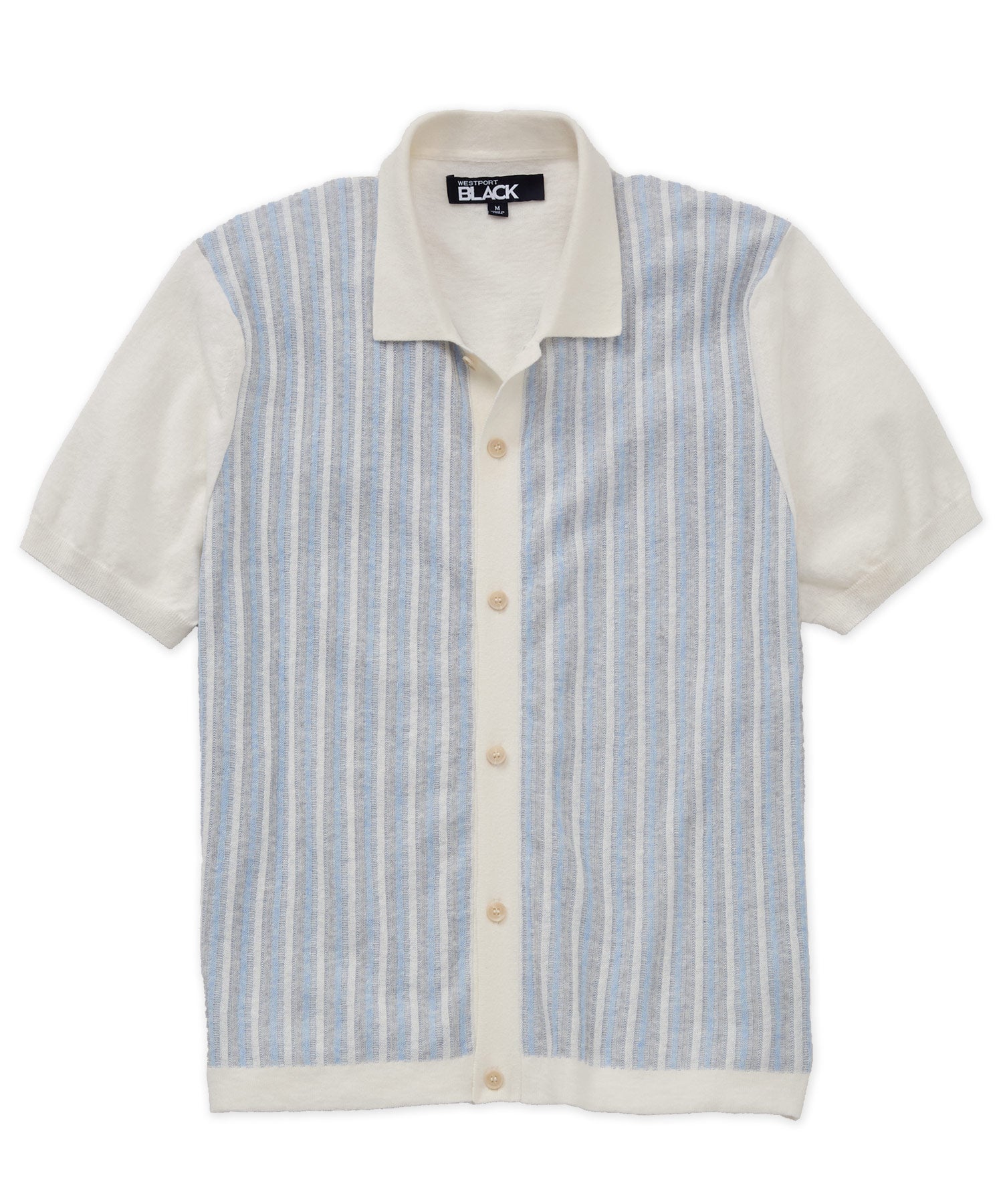 Westport Black Big & Tall Short Sleeve Cornell Button Front Polo