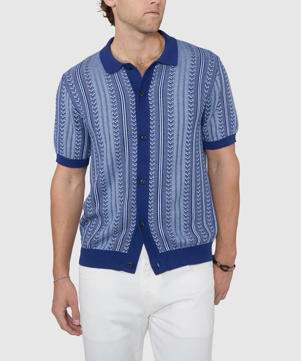 Westport Black Short Sleeve Damone Button Front Polo, Men's Big & Tall