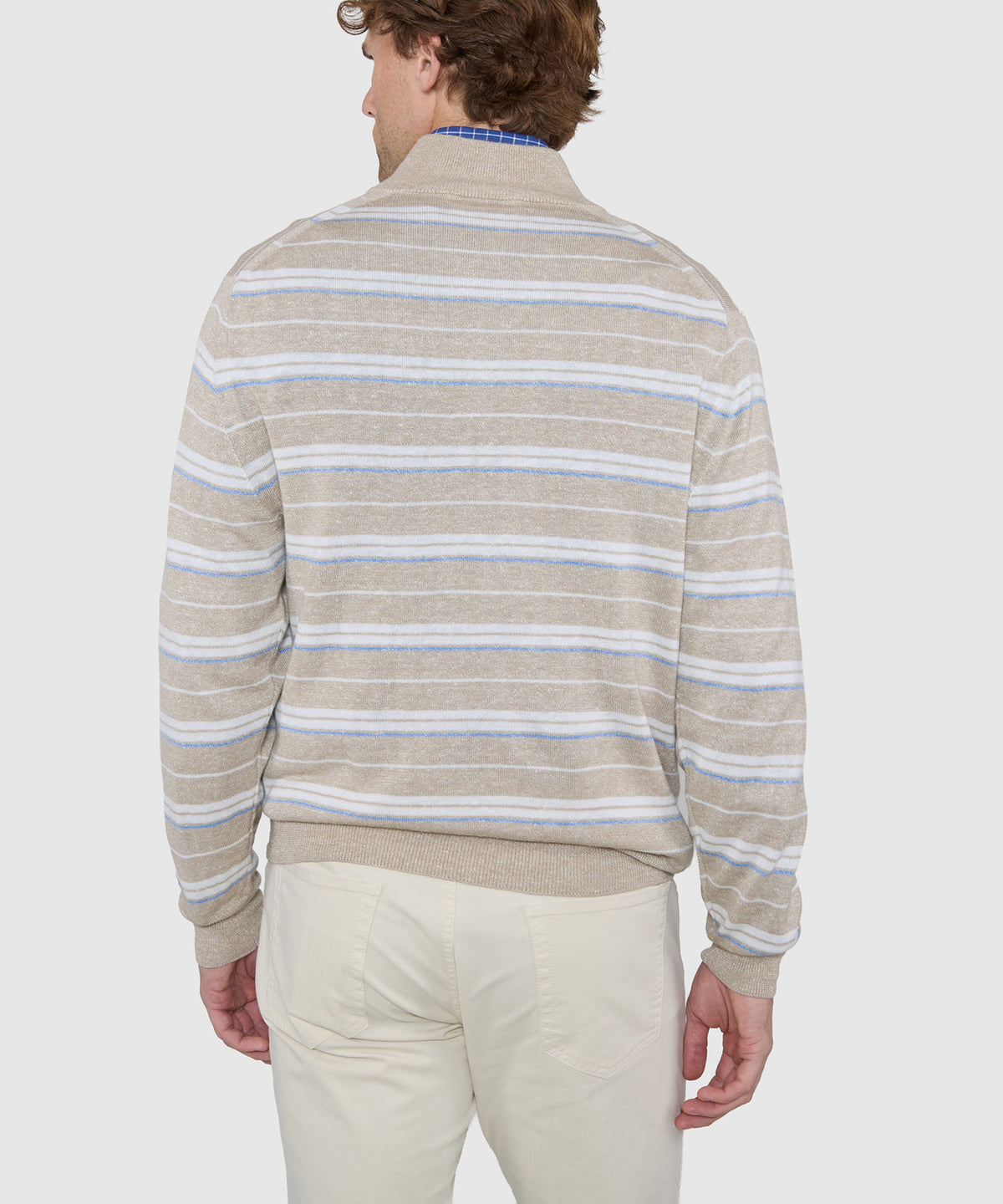 Westport Black Kingston Stripe Quarter-Zip Pullover, Men's Big & Tall