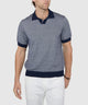 Westport Black Short Sleeve Crooner Birdseye Johnny Collar Polo