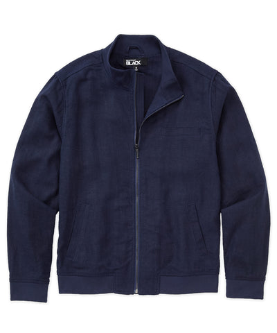 Westport Black Gatsby Linen Blend Bomber Jacket, Men's Big & Tall