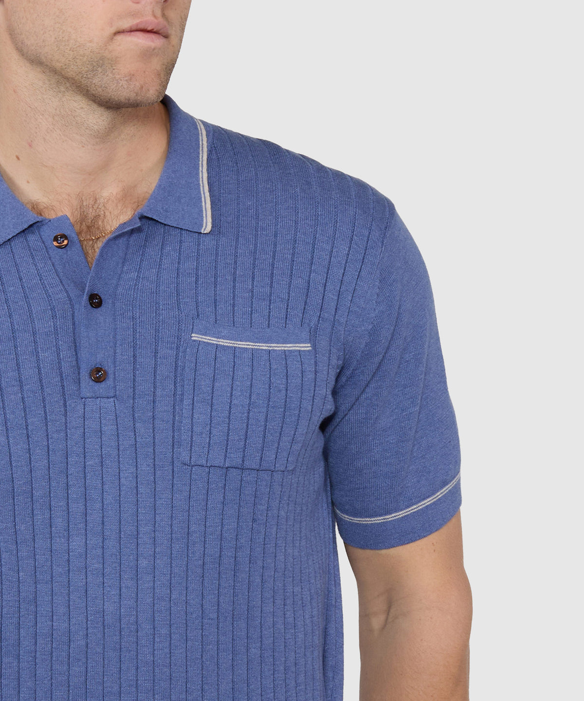 Westport Black Short Sleeve Amici Ribbed Knit Polo, Men's Big & Tall