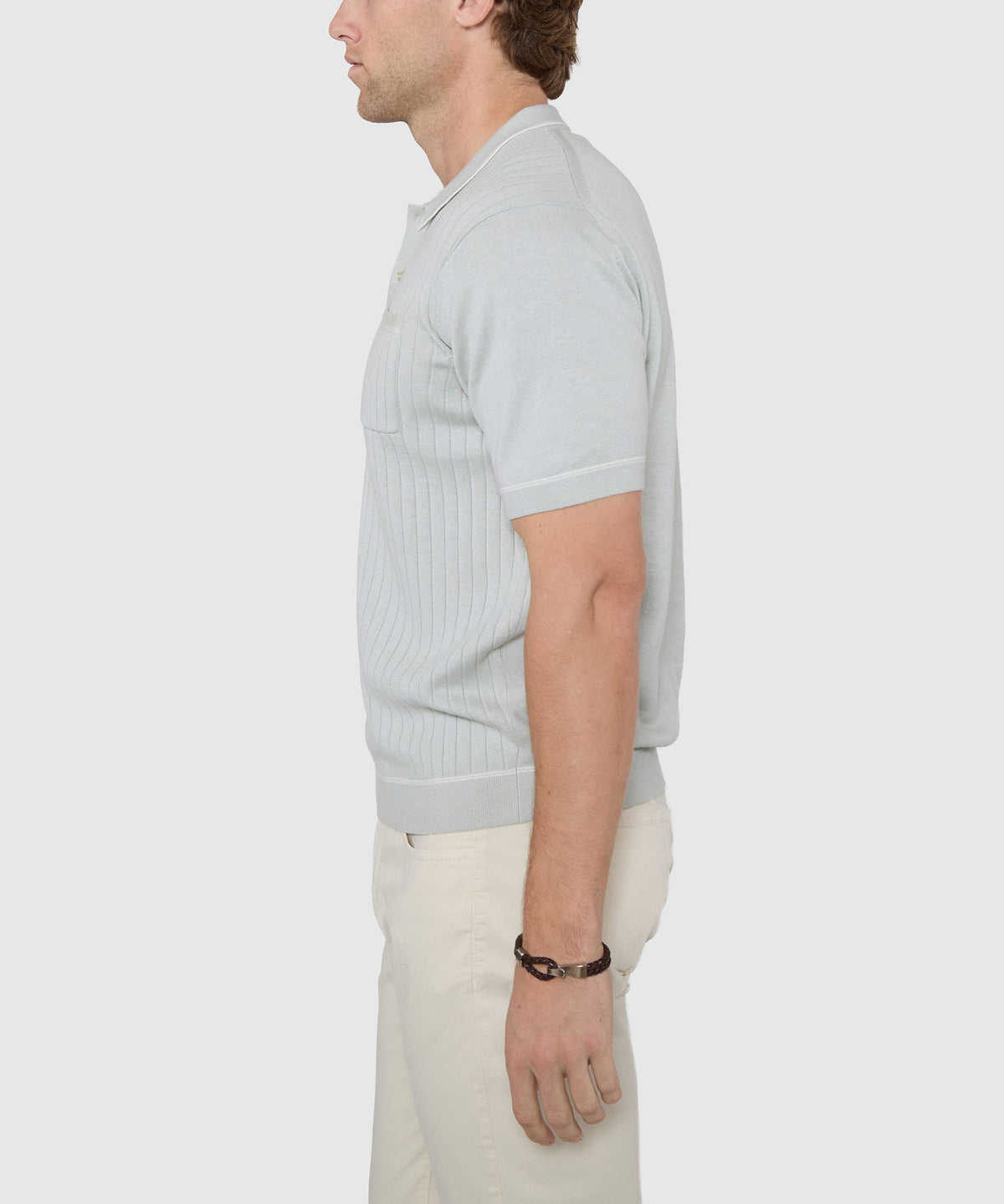 Westport Black Short Sleeve Amici Ribbed Knit Polo, Men's Big & Tall