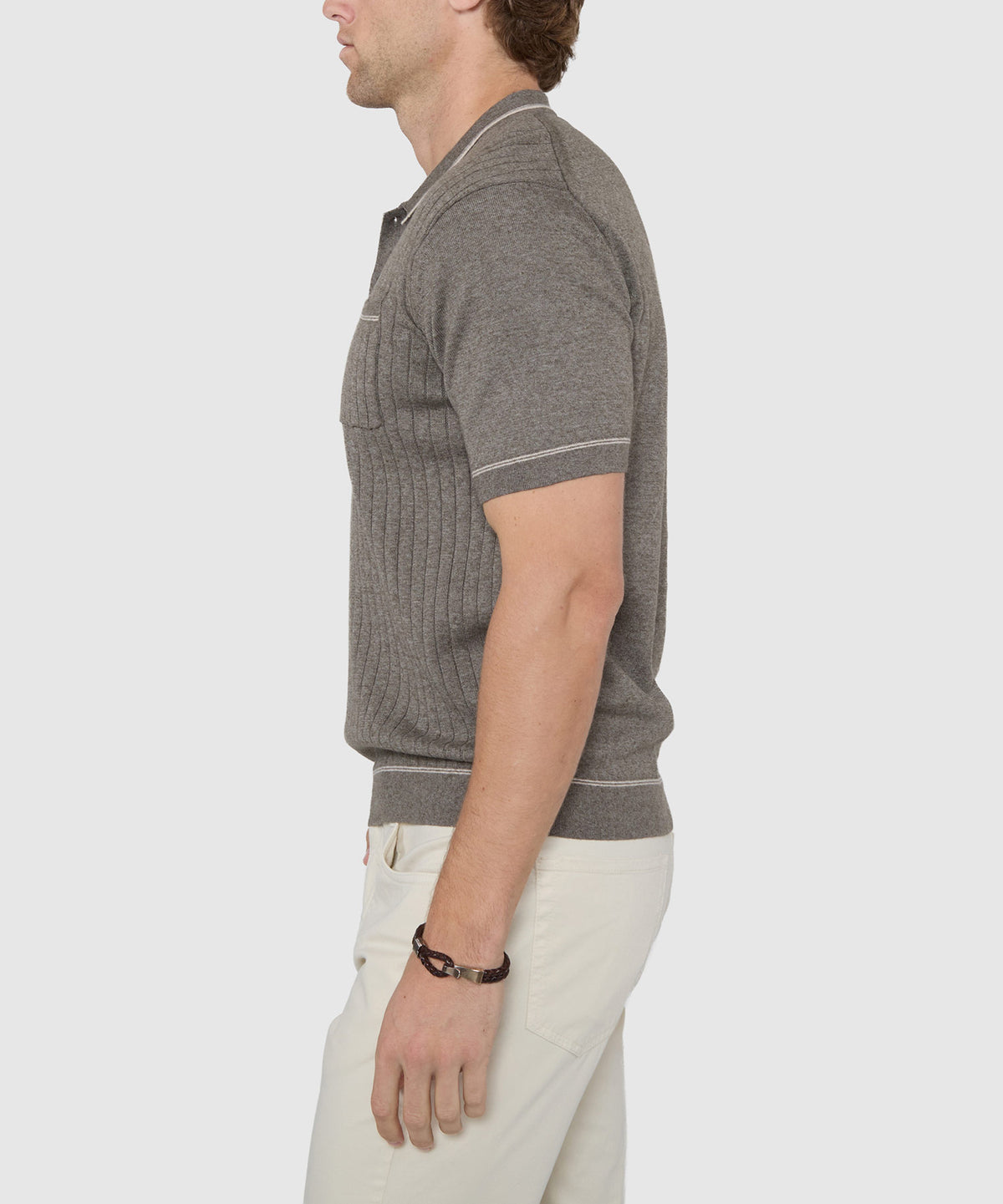 Westport Black Short Sleeve Amici Ribbed Knit Polo, Men's Big & Tall