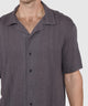 Westport Black Short Sleeve Cole Linen Blend Cabana