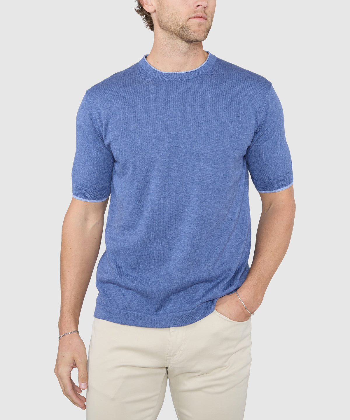 Westport Black Short Sleeve Retro Roulle Crew, Men's Big & Tall