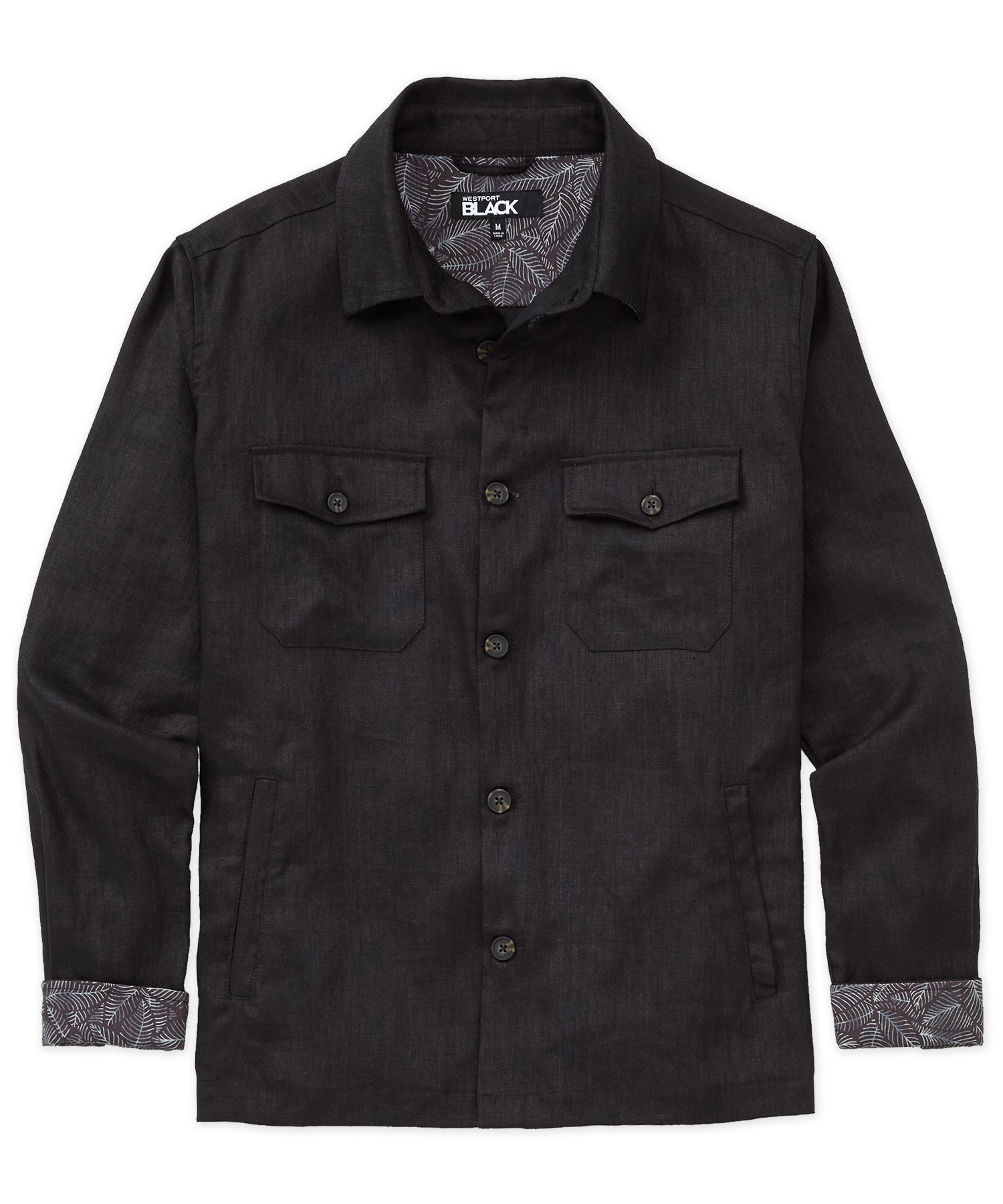 Westport Black Long Sleeve Boardwalk Linen Overshirt