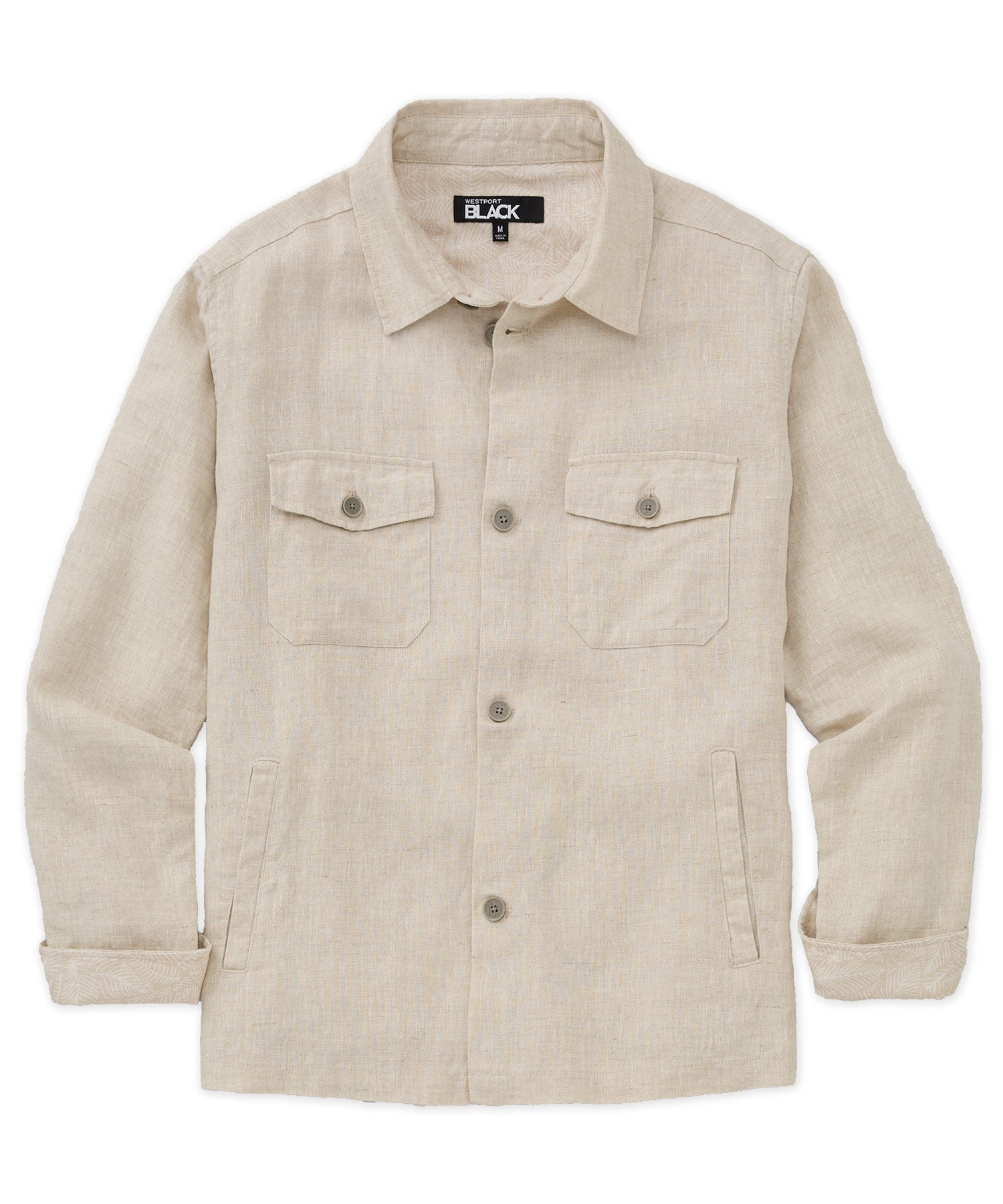 Westport Black Long Sleeve Boardwalk Linen Overshirt