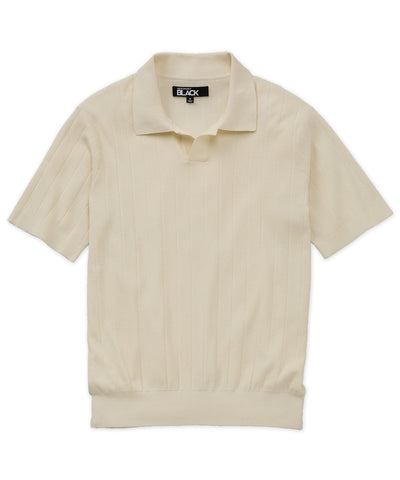 Westport Black Short Sleeve Portofino Johnny Collar Polo, Men's Big & Tall