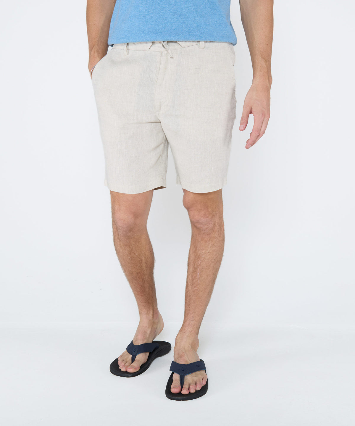 Westport Black Southport Linen Shorts, Men's Big & Tall