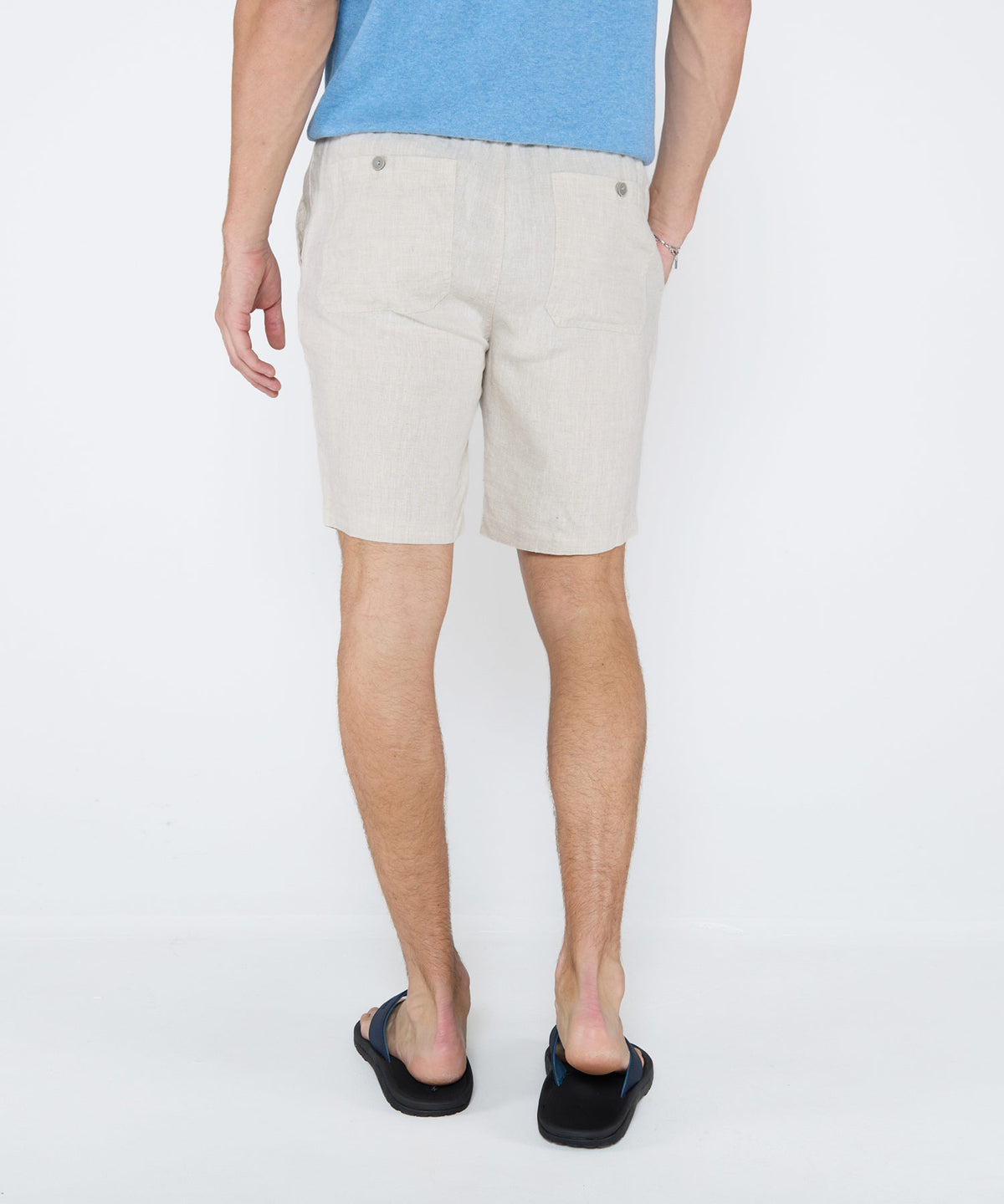 Westport Black Southport Linen Shorts, Men's Big & Tall