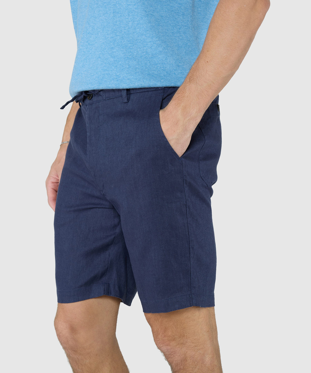 Westport Black Southport Linen Shorts, Men's Big & Tall