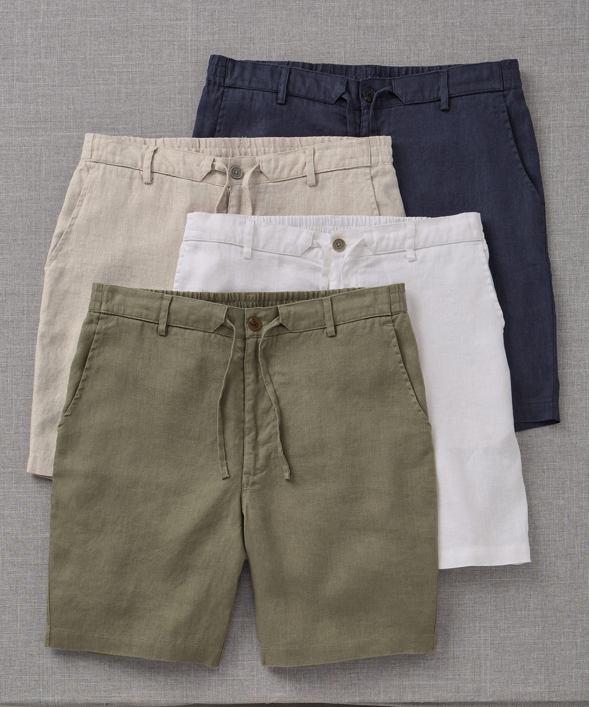 Westport Black Southport Linen Shorts, Men's Big & Tall