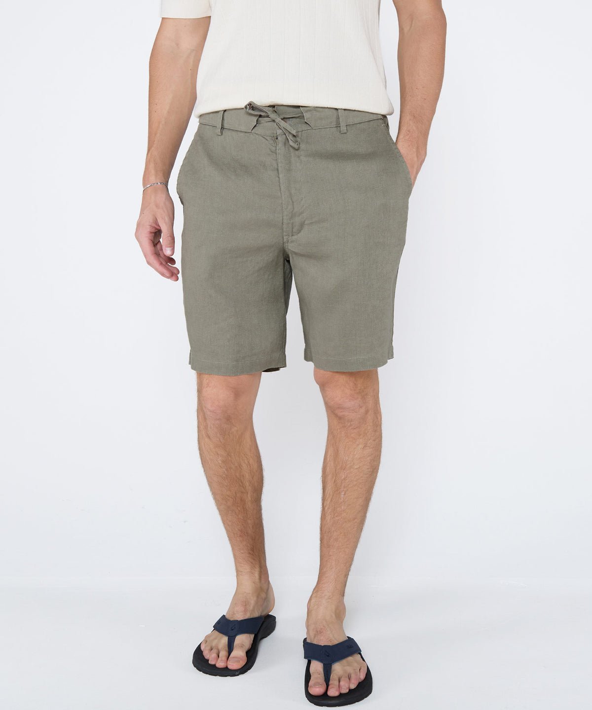 Westport Black Southport Linen Shorts, Men's Big & Tall