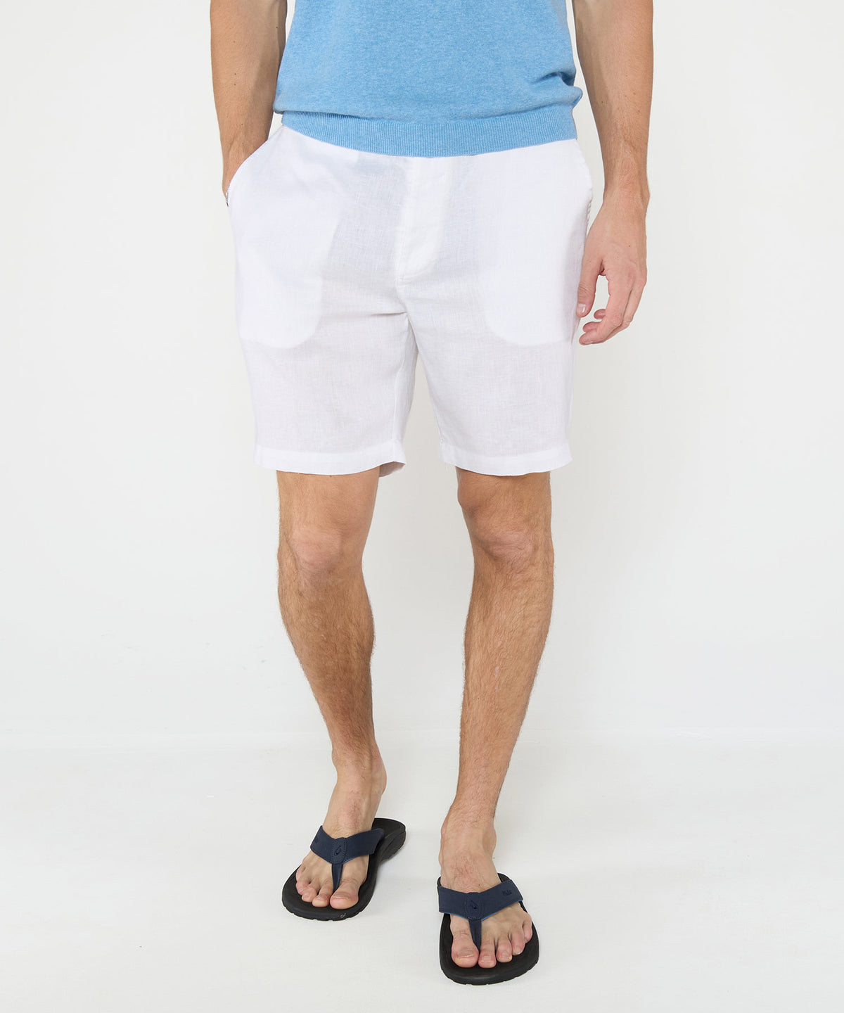 Westport Black Southport Linen Shorts, Men's Big & Tall