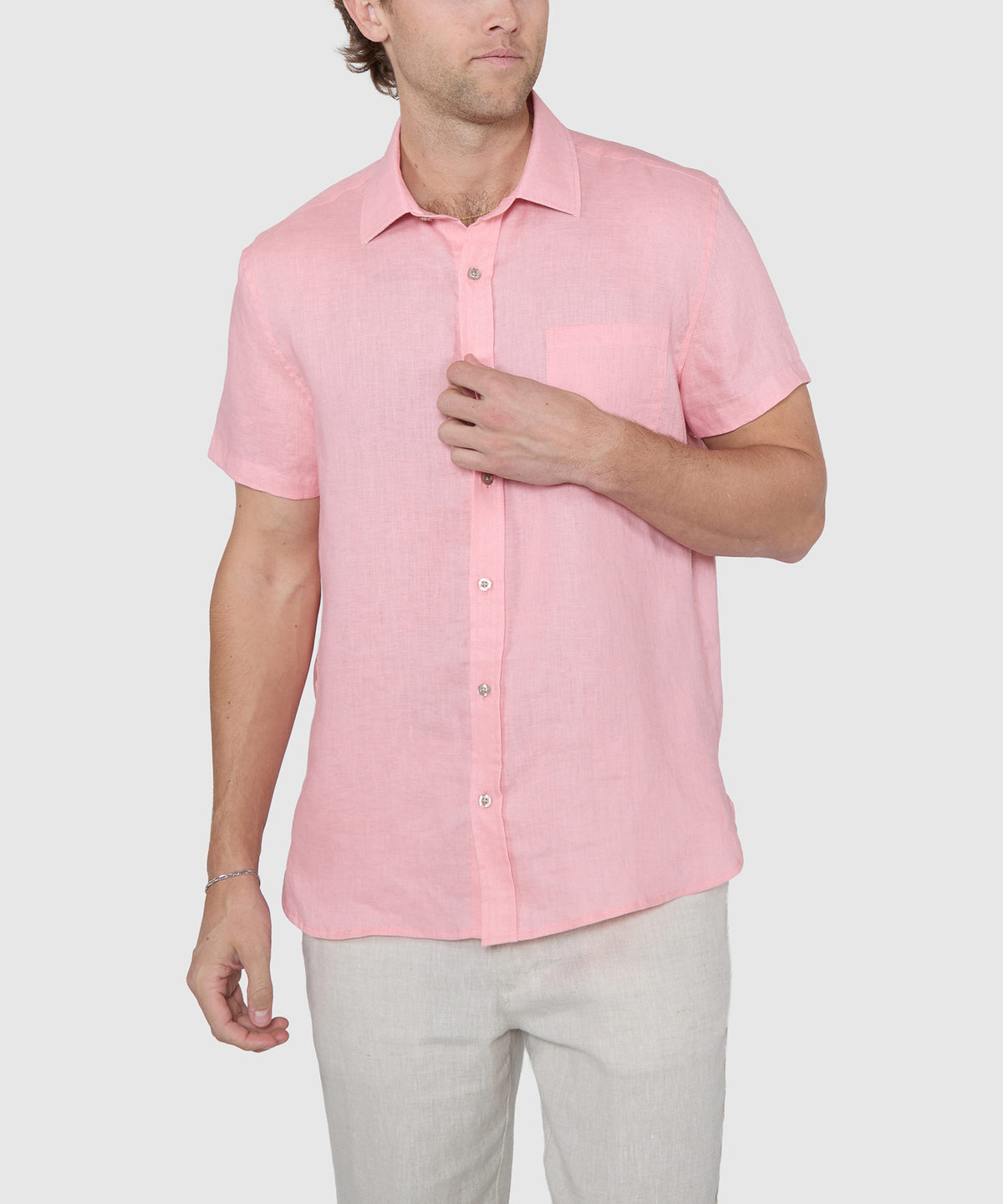 Westport Black Southport Short Sleeve Linen Shirt, Men's Big & Tall