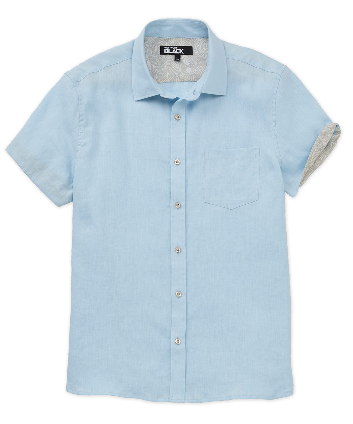 Westport Black Southport Short Sleeve Linen Shirt, Men's Big & Tall