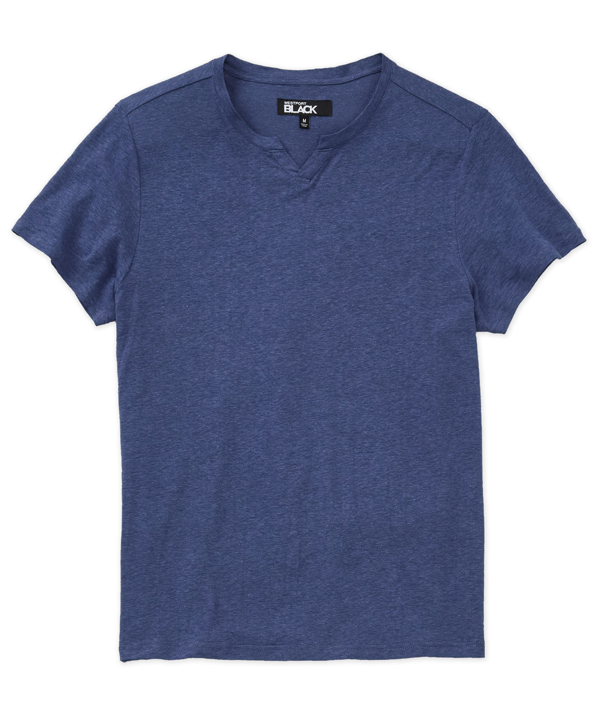 Westport Black Bellmont Short Sleeve V-Notch Linen Crew, Men's Big & Tall