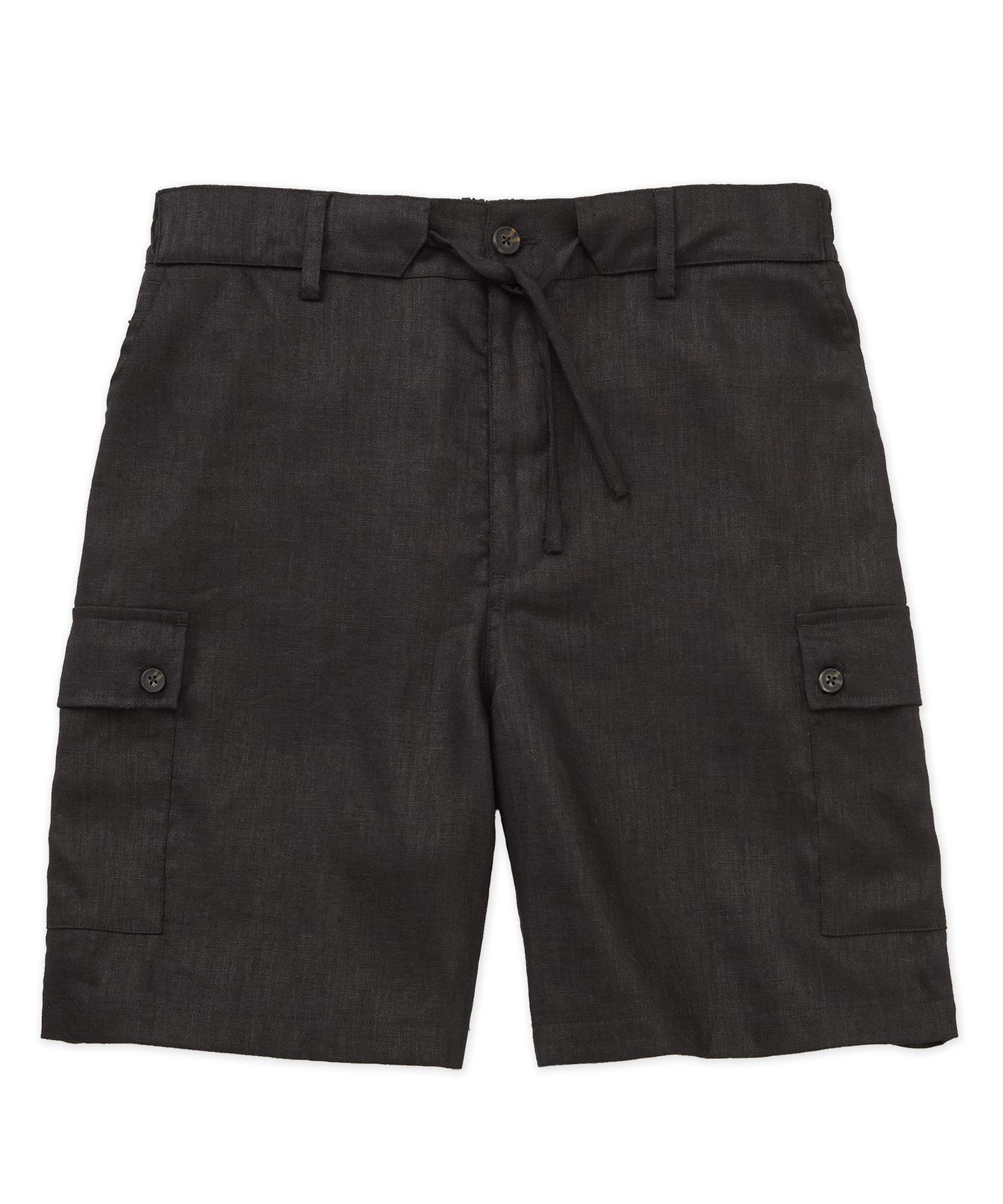 Westport Black Big & Tall Southport Linen Drawstring Cargo Shorts