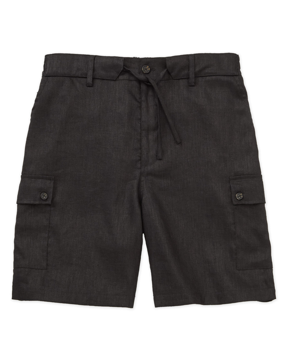 Westport Black Southport Linen Drawstring Cargo Shorts, Men's Big & Tall