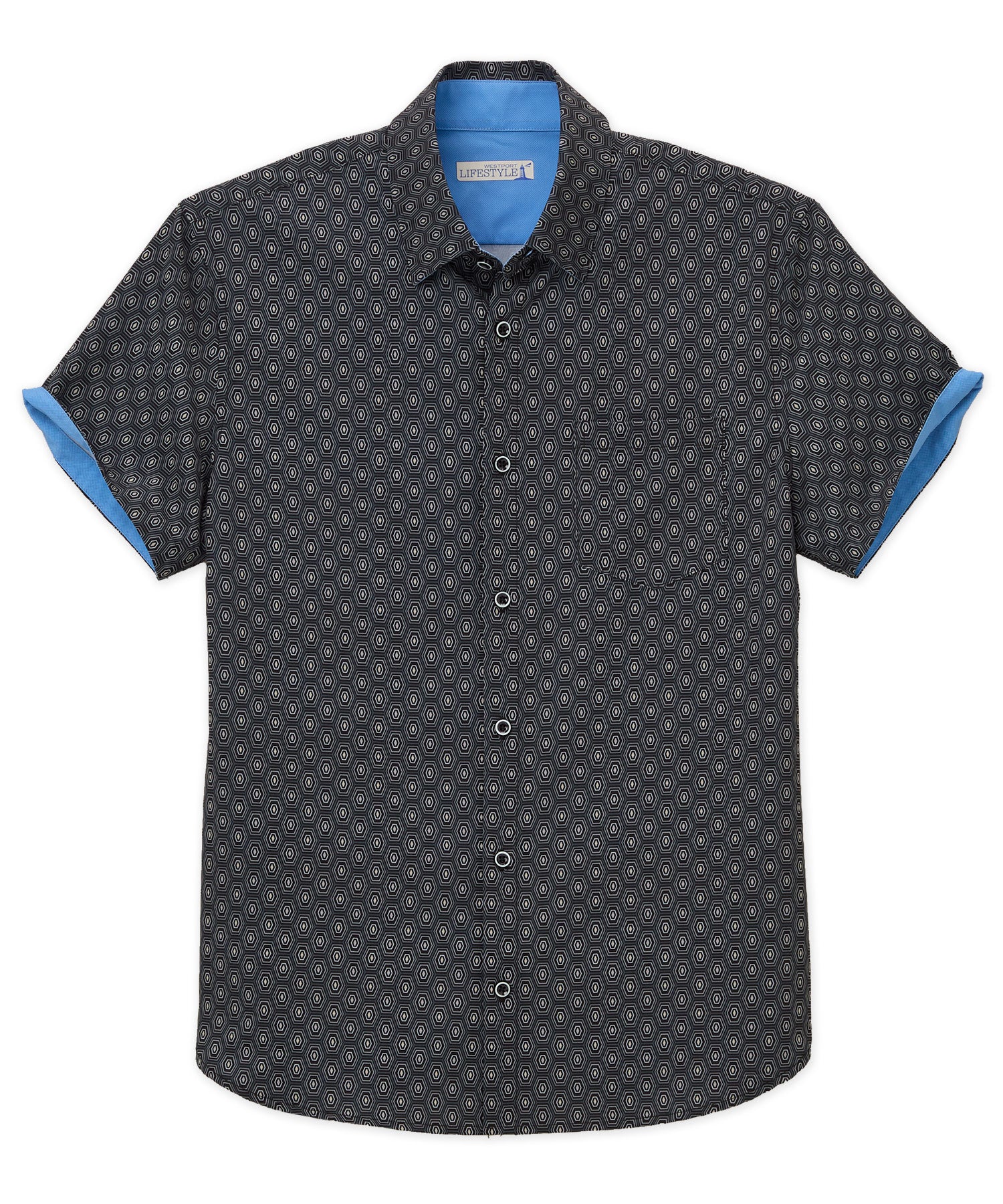 Westport Lifestyle Geo Print Performance Stretch Sport Shirt