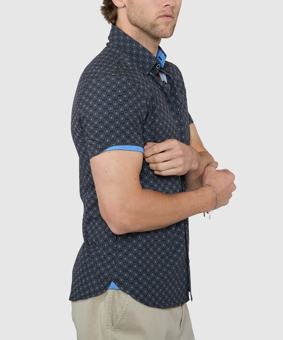 Westport Lifestyle Geo Print Performance Stretch Sport Shirt, Men's Big & Tall