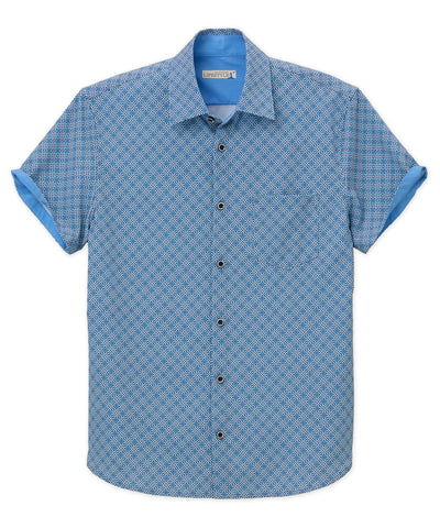 Westport Lifestyle Tile Print Performance Stretch Sport Shirt, Men's Big & Tall