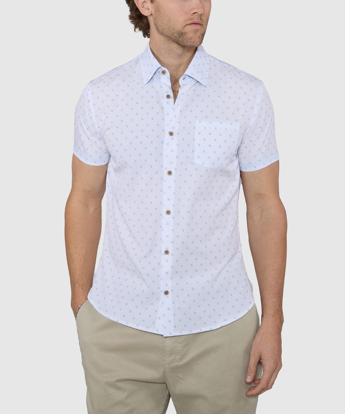 Westport Lifestyle Dice Print Performance Stretch Sport Shirt, Men's Big & Tall