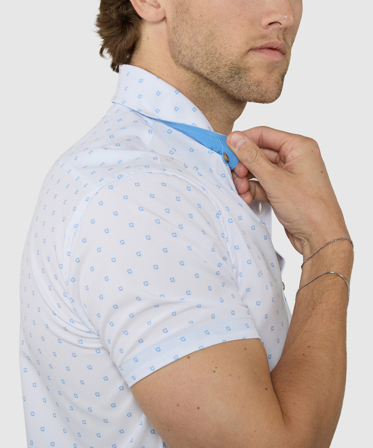 Westport Lifestyle Dice Print Performance Stretch Sport Shirt, Men's Big & Tall