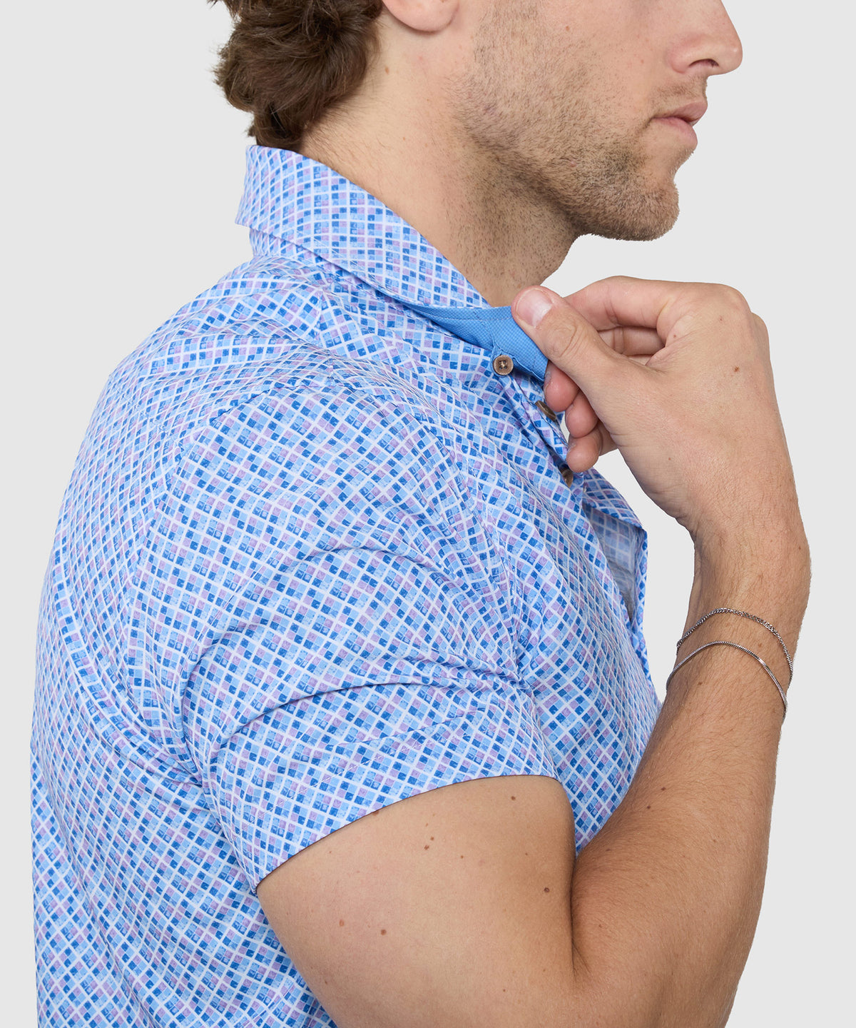 Westport Lifestyle Cube Print Performance Stretch Sport Shirt, Men's Big & Tall