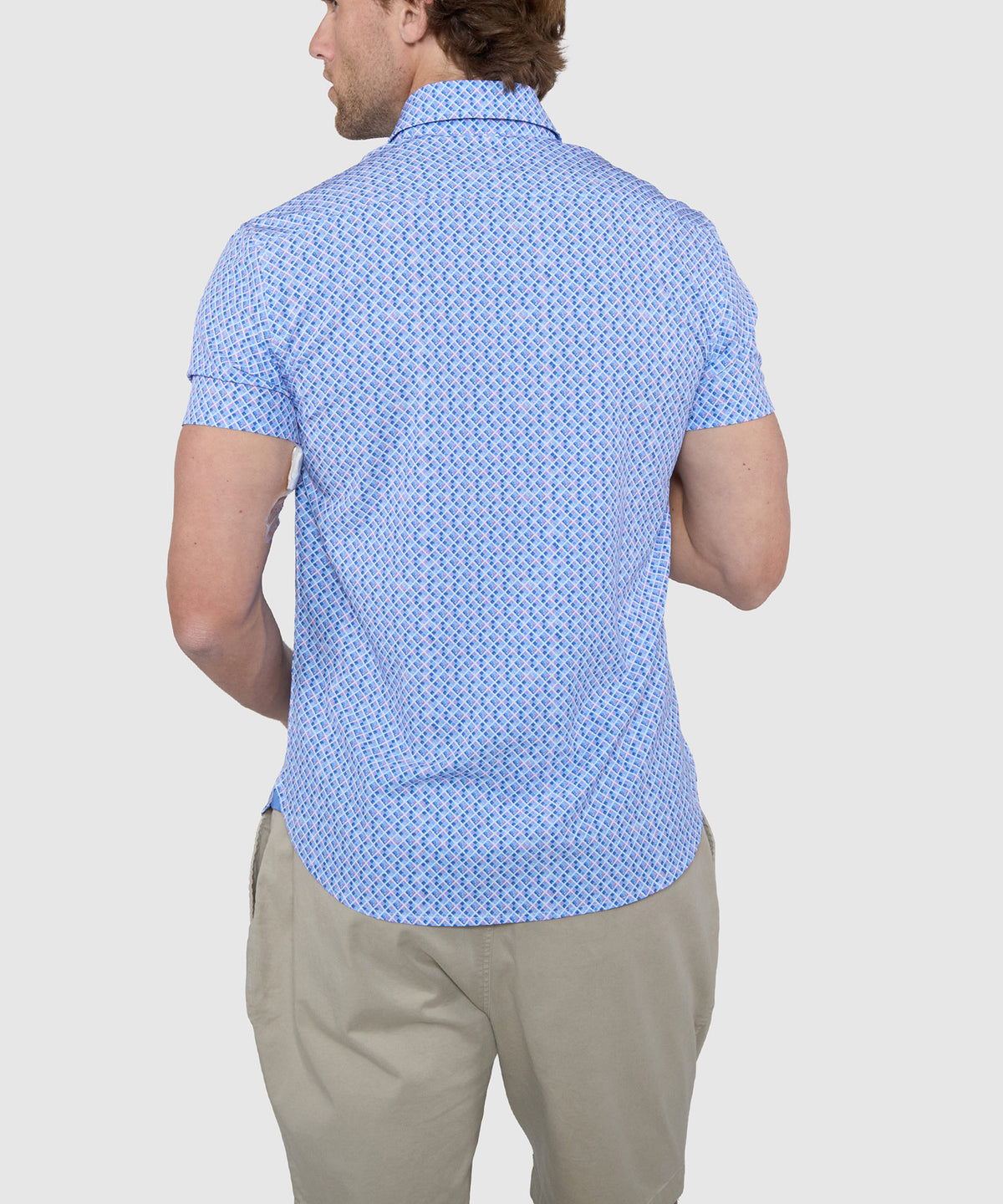 Westport Lifestyle Cube Print Performance Stretch Sport Shirt, Men's Big & Tall