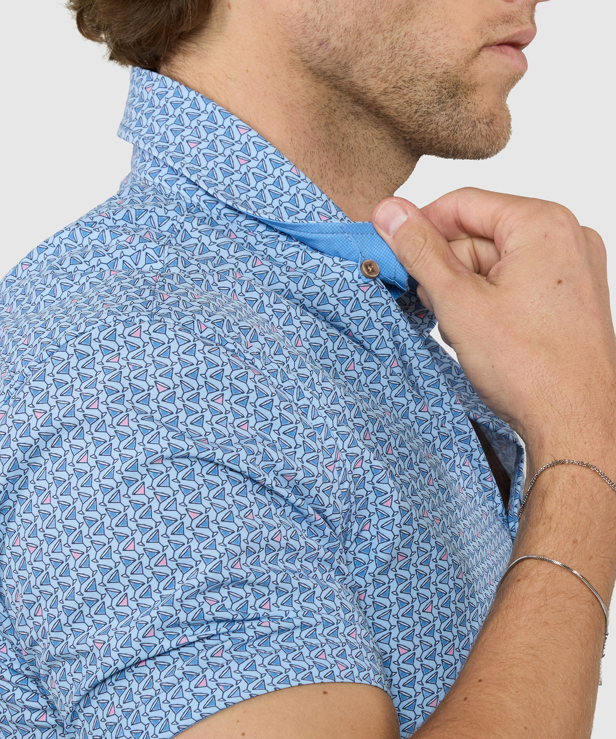 Westport Lifestyle Martini Print Performance Stretch Sport Shirt, Men's Big & Tall