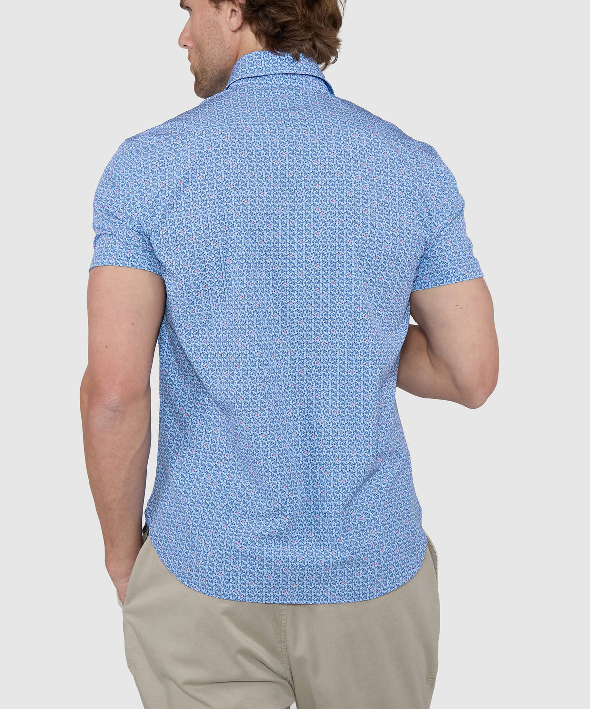 Westport Lifestyle Martini Print Performance Stretch Sport Shirt, Men's Big & Tall