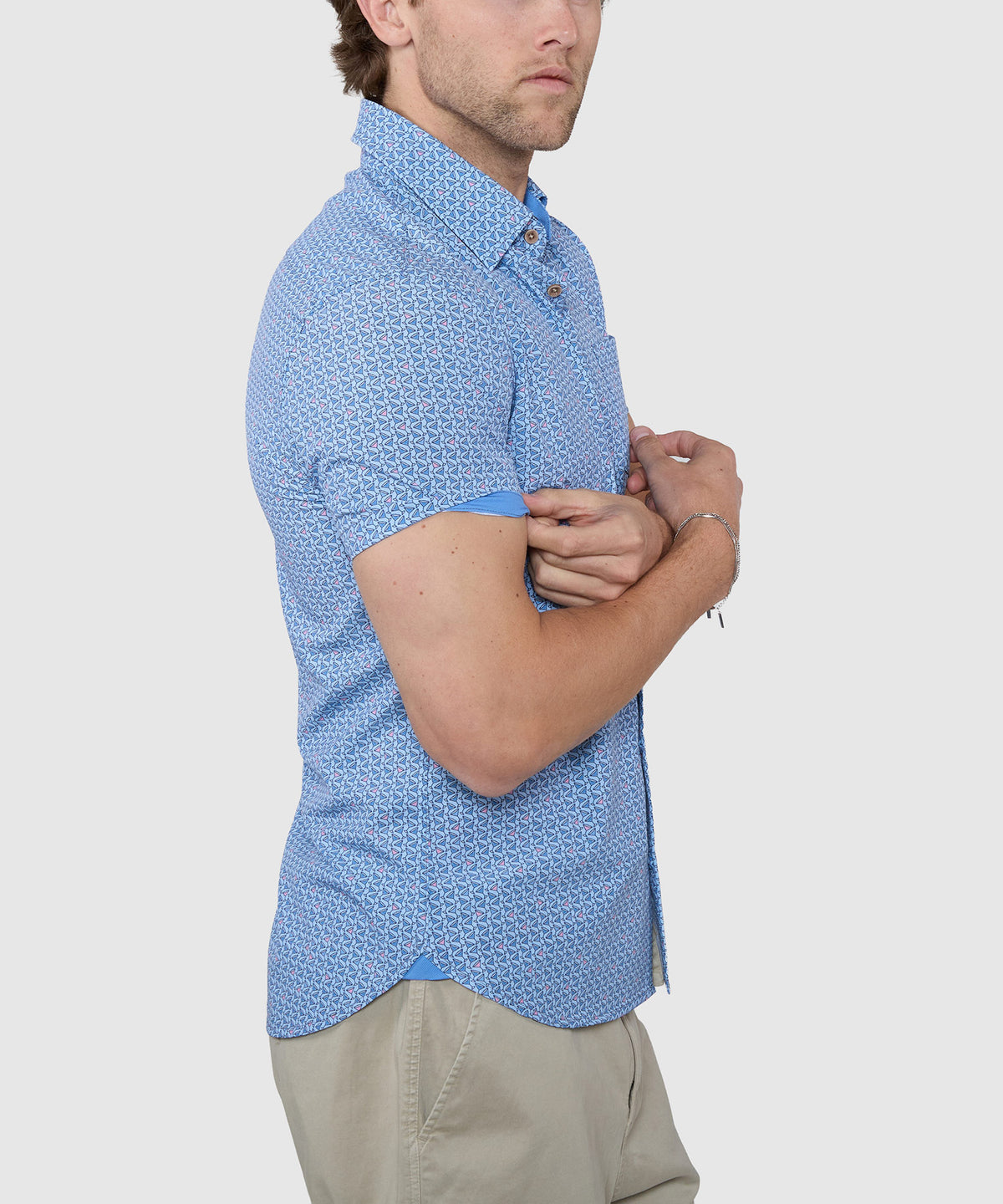 Westport Lifestyle Martini Print Performance Stretch Sport Shirt, Men's Big & Tall