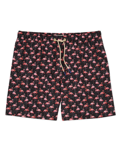 Westport Lifestyle Flamingo Print Stretch Swim Trunks, Men's Big & Tall