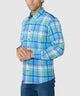 Westport No-Tuck Long Sleeve Button Under Spread Collar Stretch Performance Plaid Sport Shirt