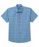 Westport No-Tuck Short Sleeve Button-Down Collar Stretch Performance Plaid Sport Shirt
