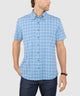 Westport No-Tuck Short Sleeve Button-Down Collar Stretch Performance Plaid Sport Shirt
