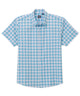 Westport No-Tuck Short Sleeve Button-Down Collar Stretch Performance Plaid Sport Shirt