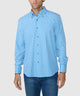 Westport No-Tuck Long Sleeve Button-Down Collar Stretch Performance Gingham Sport Shirt - Blue