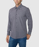 Westport No-Tuck Long Sleeve Button-Down Collar Stretch Performance Gingham Sport Shirt - Black