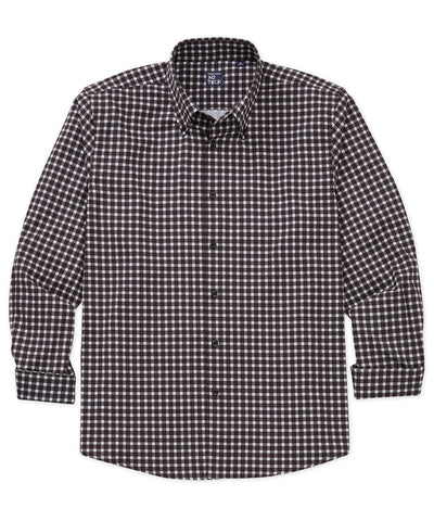 no tuck dress shirts big and tall Men's Big & Tall Westport No-Tuck Short Sleeve Button Down Collar Stretch Performance Gradient Geo Sport Shirt Blue / LMT