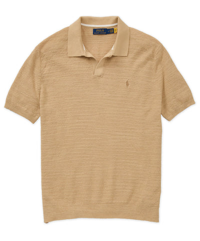 Polo Ralph Lauren Short Sleeve Cotton Linen Polo Sweater, Men's Big & Tall