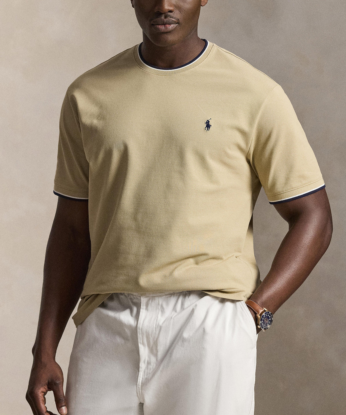 Polo Ralph Lauren Short Sleeve Stretch Mesh Ringer Crew T-Shirt, Men's Big & Tall