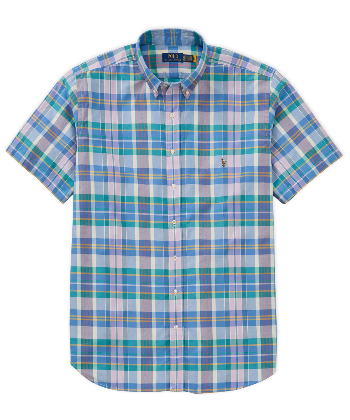 Polo Ralph Lauren Short Sleeve Patterned Oxford Sport Shirt, Men's Big & Tall