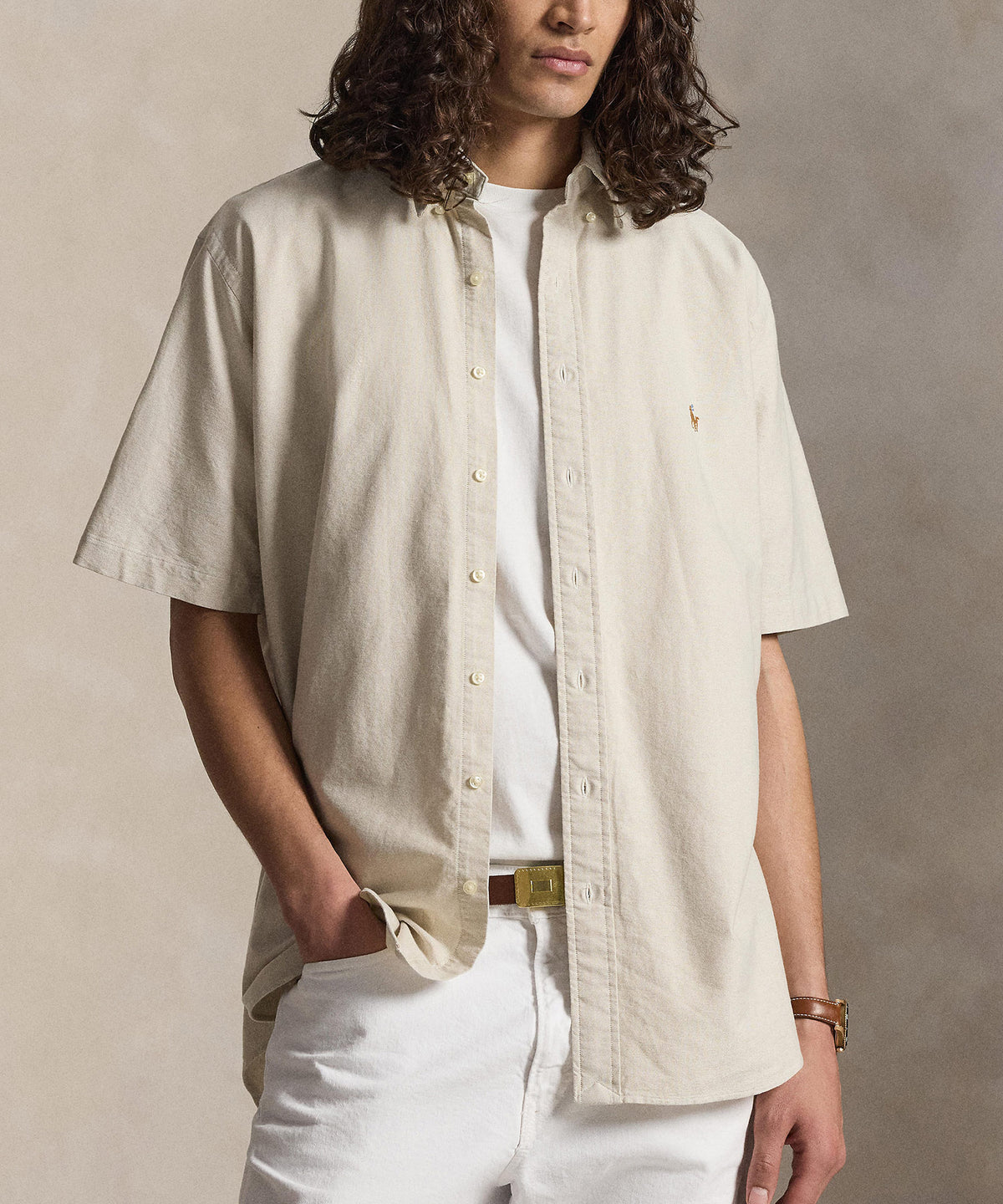 Polo Ralph Lauren Short Sleeve Solid Oxford Sport Shirt, Men's Big & Tall