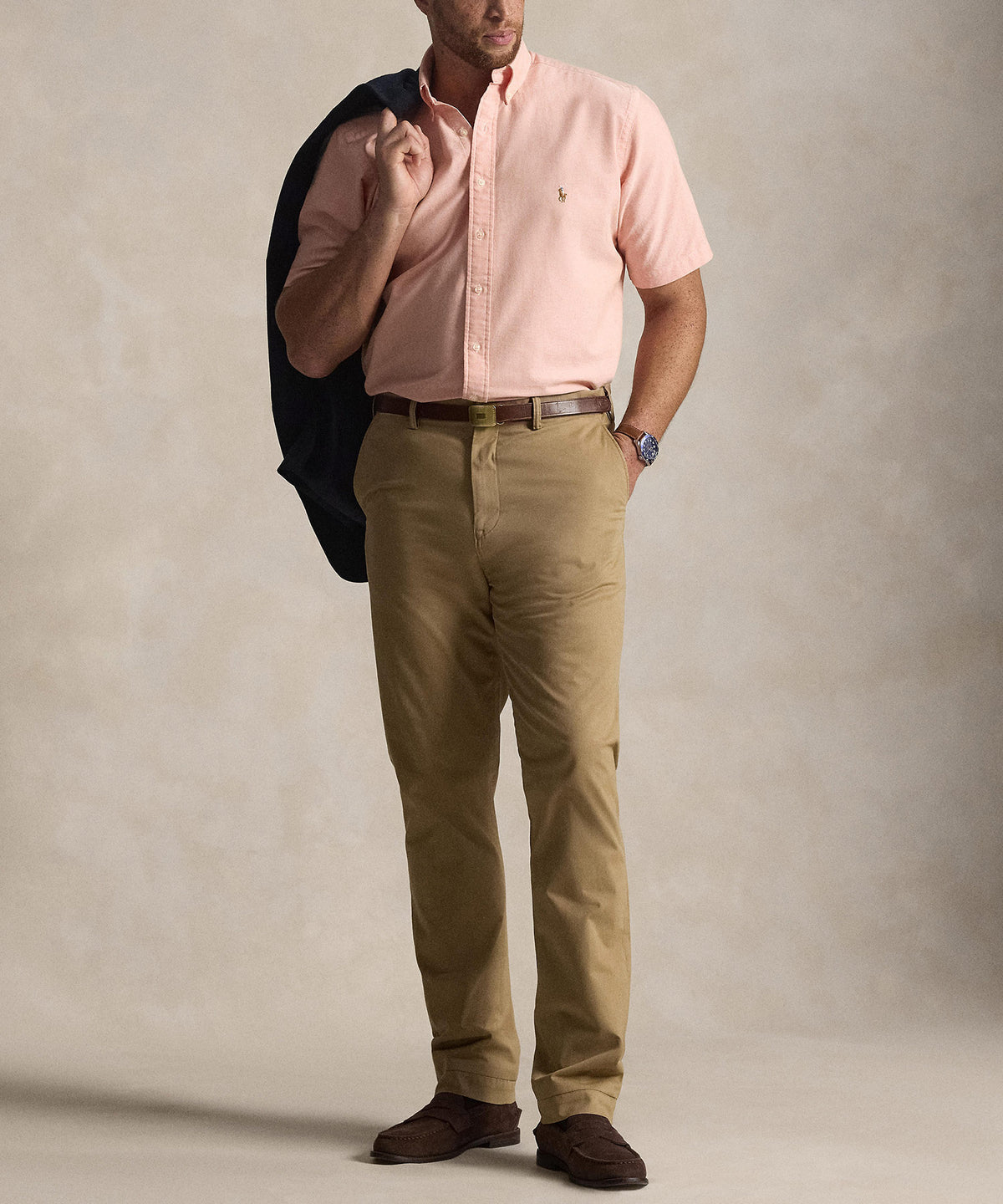 Polo Ralph Lauren Short Sleeve Solid Oxford Sport Shirt, Men's Big & Tall