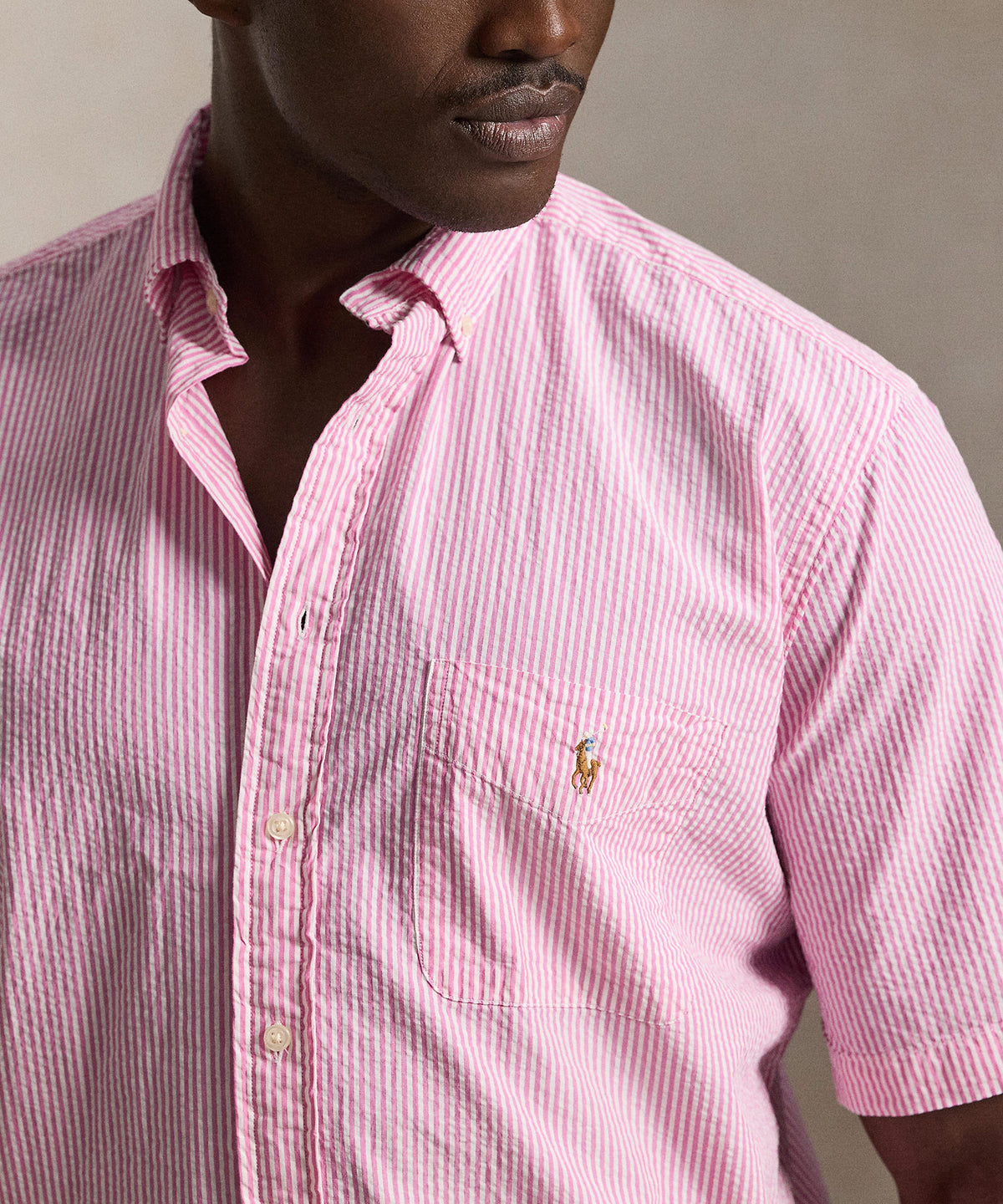 Polo Ralph Lauren Short Sleeve Seersucker Sport Shirt, Men's Big & Tall