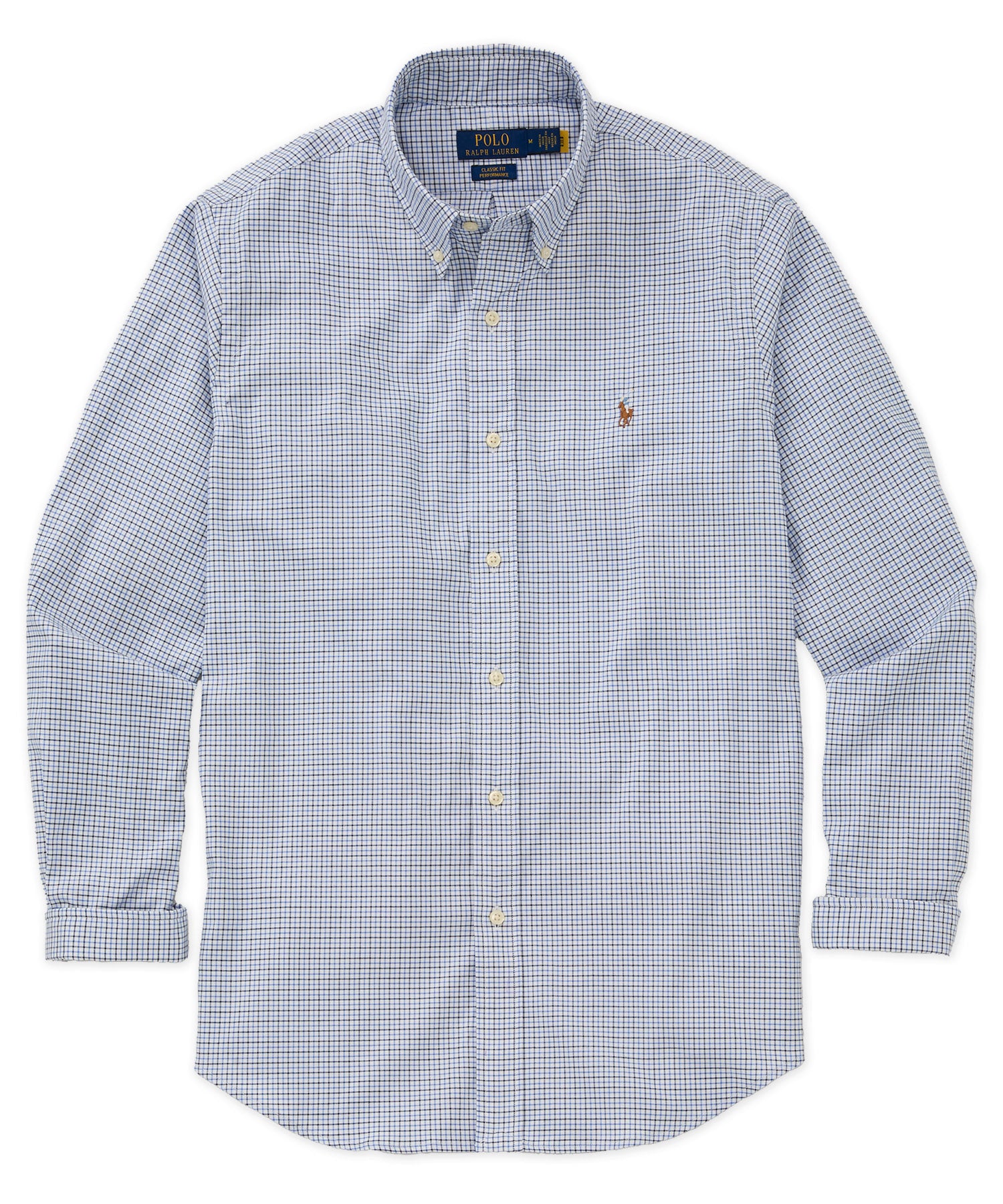 polo dress shirts long sleeve Men's Big & Tall Ralph Lauren Performance Oxford Sport Shirt White/Navy / 2XT Polka Dot Mini S CB dry Tec cotton+ priceupdate12.9.24 Color:WHTE - WHITE